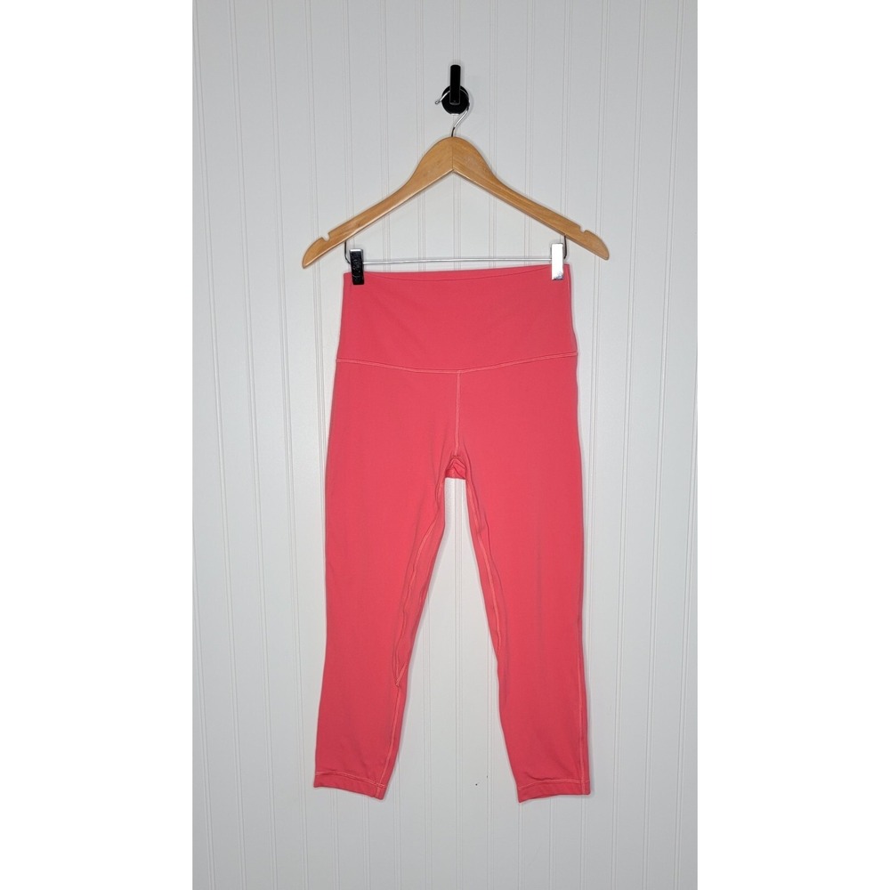 Lululemon Align High Rise Crop Leggings Women's Size 8 Pink Coral 22" Inseam